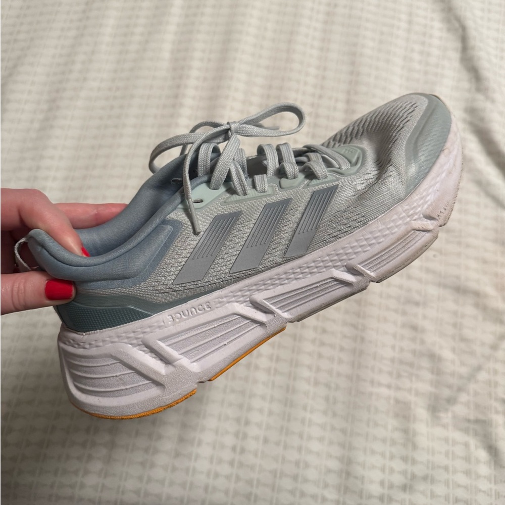 adidas Women's Light Gray and Light Blue Running Sneakers - Picture 5 of 9